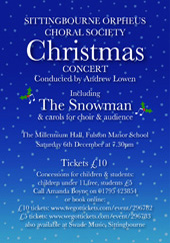 SOCS Christmas the Snowman concert poster